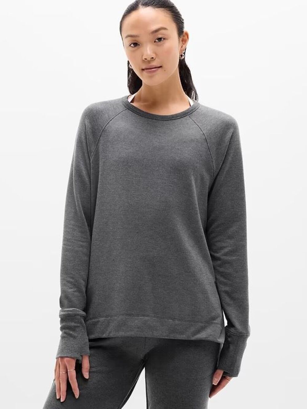 Athleta Coaster Luxe Recover Pullover Sweatshirt dark gray Womens 3X NEW